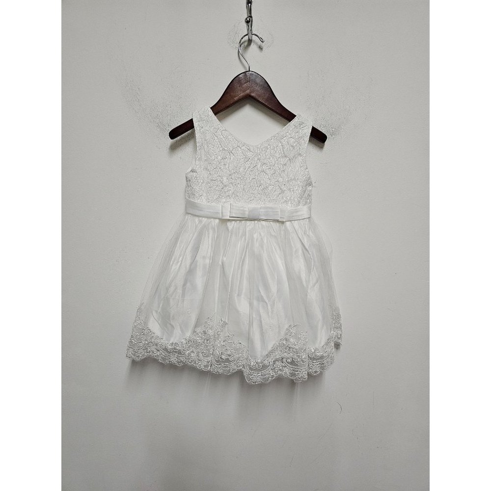 NNJXD Kids Lace Bow Dress Wedding Formal Tutu Dress